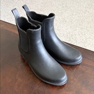 J. Crew Matte Black Chelsea Rain Booties